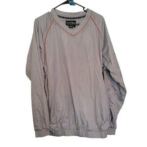 FootJoy Men's Gray & Orange V-Neck Windbreaker Jacket Size Large
